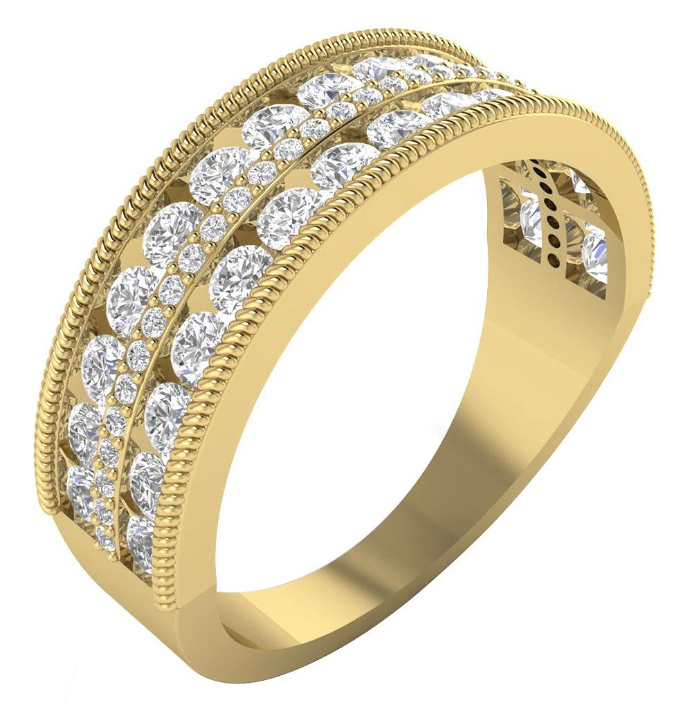Designer Wedding Ring14k White Yellow Rose Gold I1 G 1.550 Ct