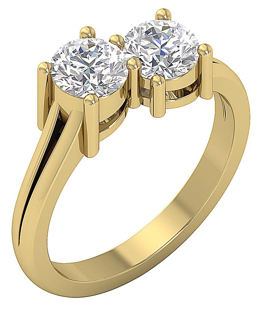 Forever Us Two Stone Solitaire Wedding Ring I1 G 1.60 Ct Genuine Diamond Prong Set 14k Solid Gold