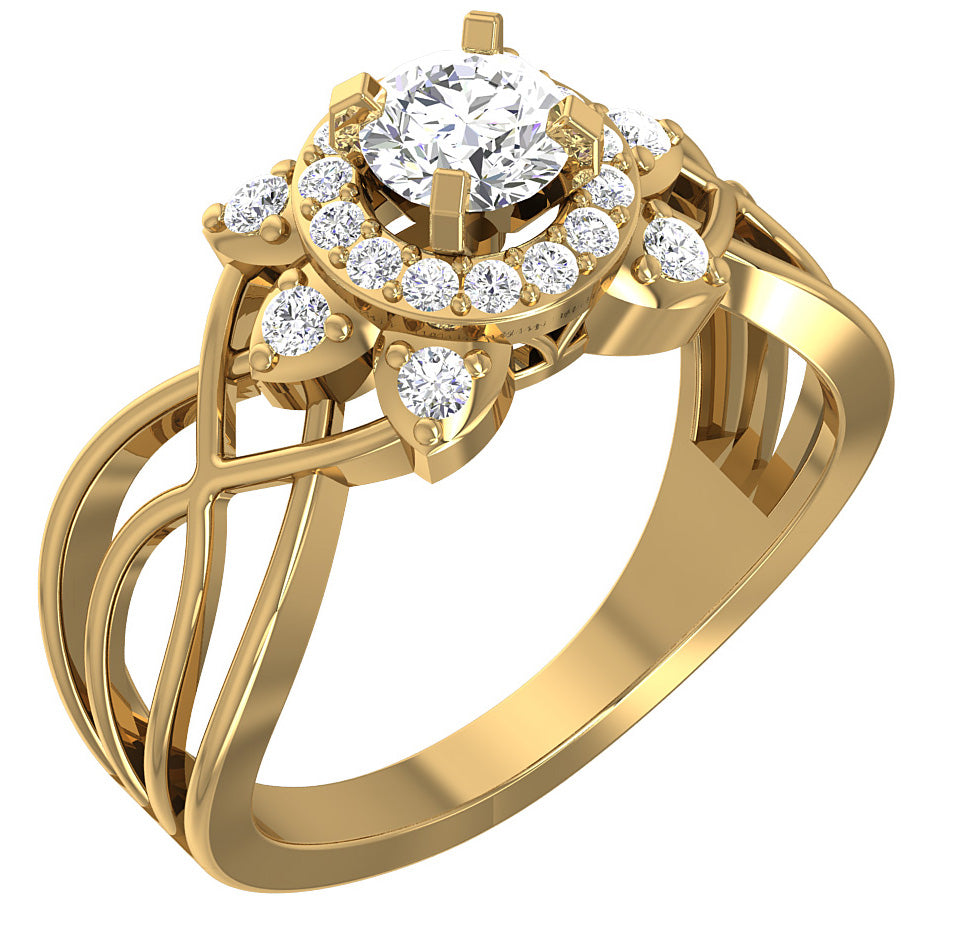 14K Gold Designer Solitaire Engagement Ring For Women SI1 G 0.90 Carat Natural Diamond