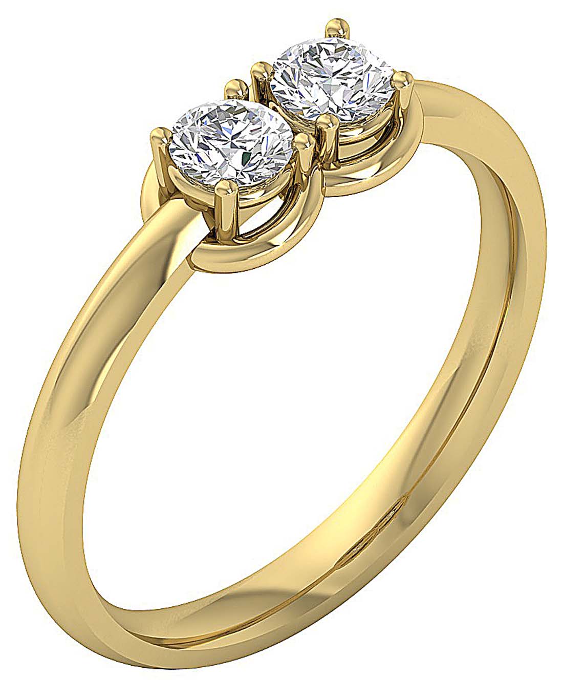Forever Us Two Stone Solitaire Anniversary Ring Round Diamond I1 G 0.55 Ct Prong Set 6.00 MM
