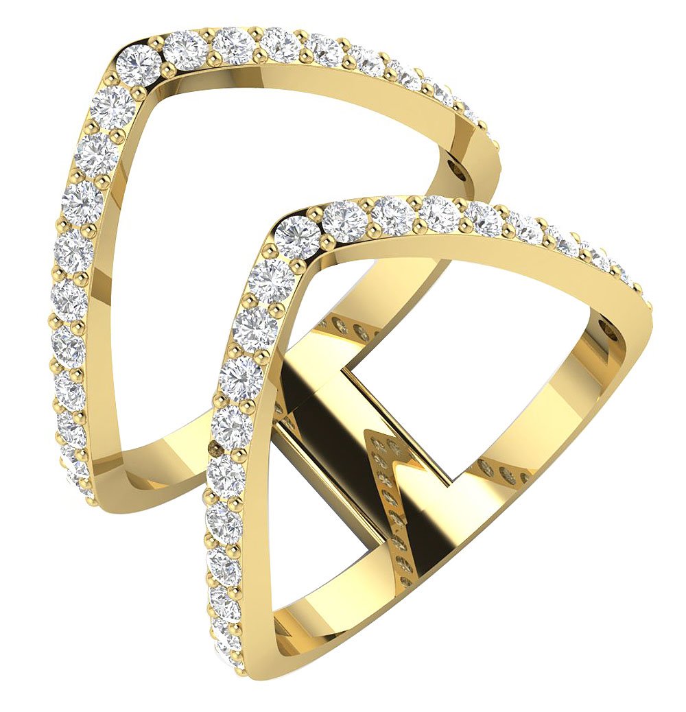 14K Solid Gold Fashion Wedding Ring Natural Diamond SI1 G 1.00 Ct Prong Set 19.15 MM