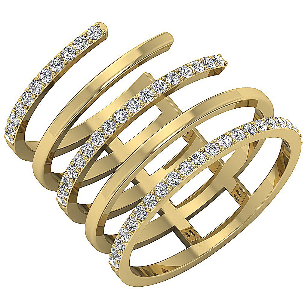 Engagement Round Diamond 14K Solid Gold Ring Prong Set SI1 G 0.75 Ct 17.50 MM