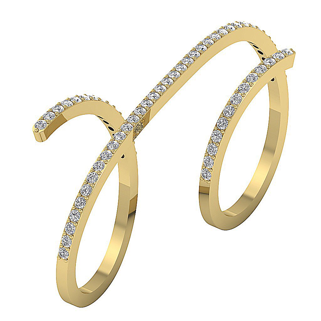 14K Yellow Gold Designer Wedding Ring Genuine Diamond SI1 G 0.80 Ct Prong Set 14.70 MM