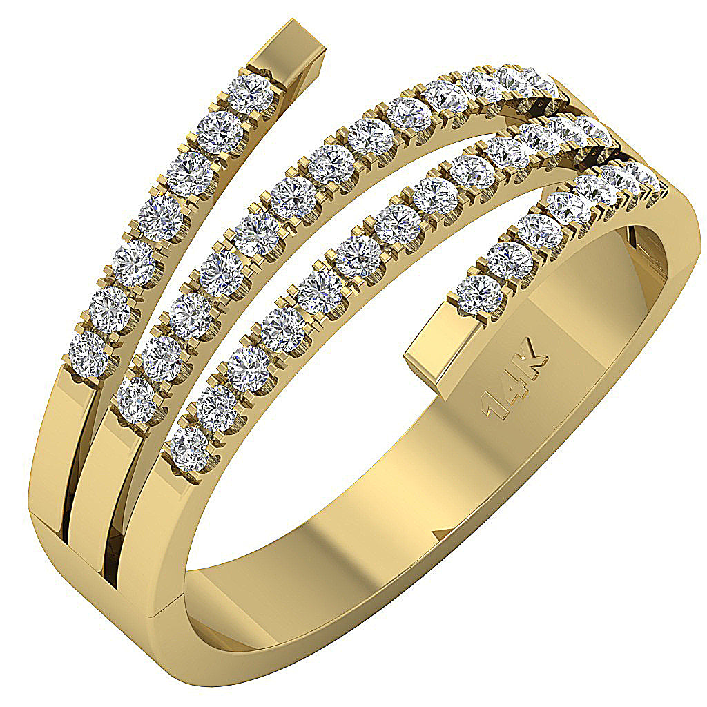 Wedding Ring Genuine Diamond SI1 G 0.60 Ct 14K White Gold Pave Set