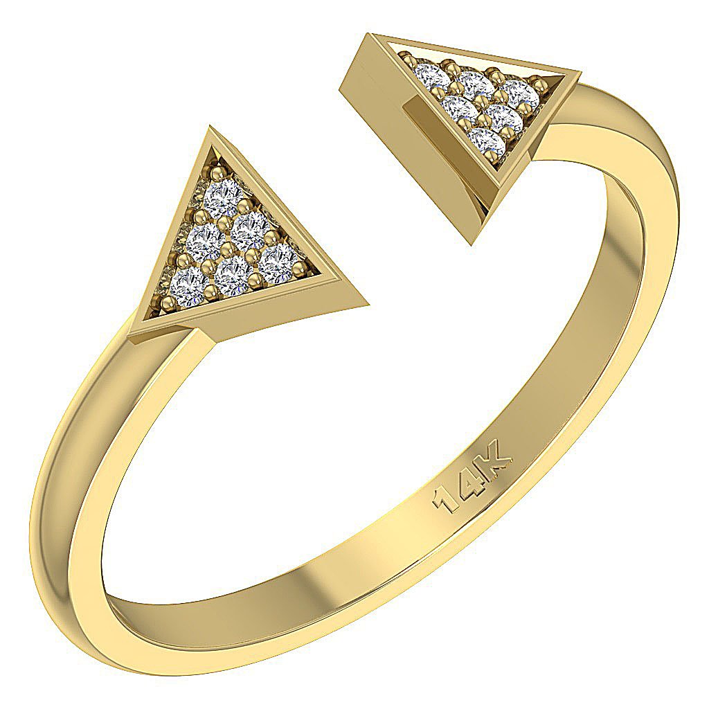 Unique Engagement Ring14k White Yellow Rose Gold SI1 G 0.11 Ct Prong Set 6.00MM