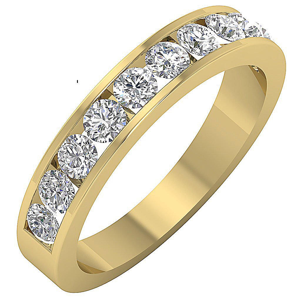 Designer Wedding Ring VS1 E 1.20 Ct Natural Diamond Channel Set 4.30MM