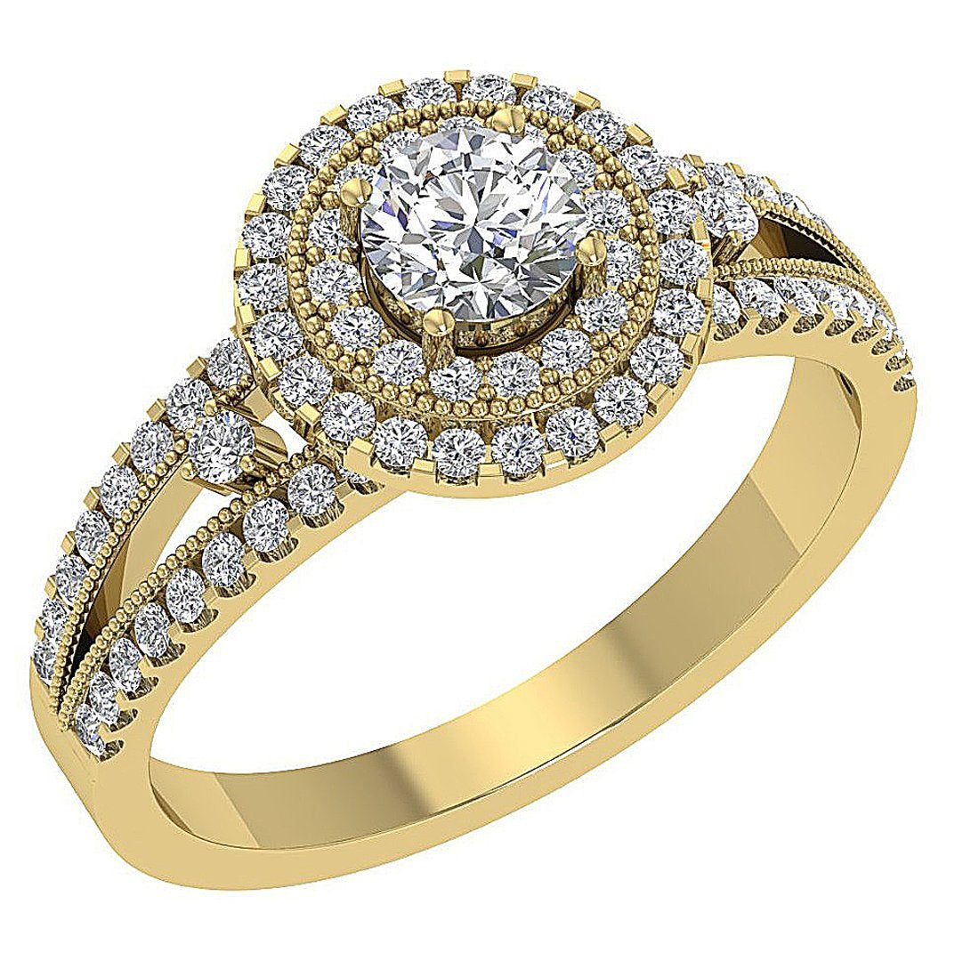 11.05 MM SI1 G 1.20 Ct Accent Solitaire Engagement Ring Natural Diamond 14k White Yellow Rose Gold Prong Set