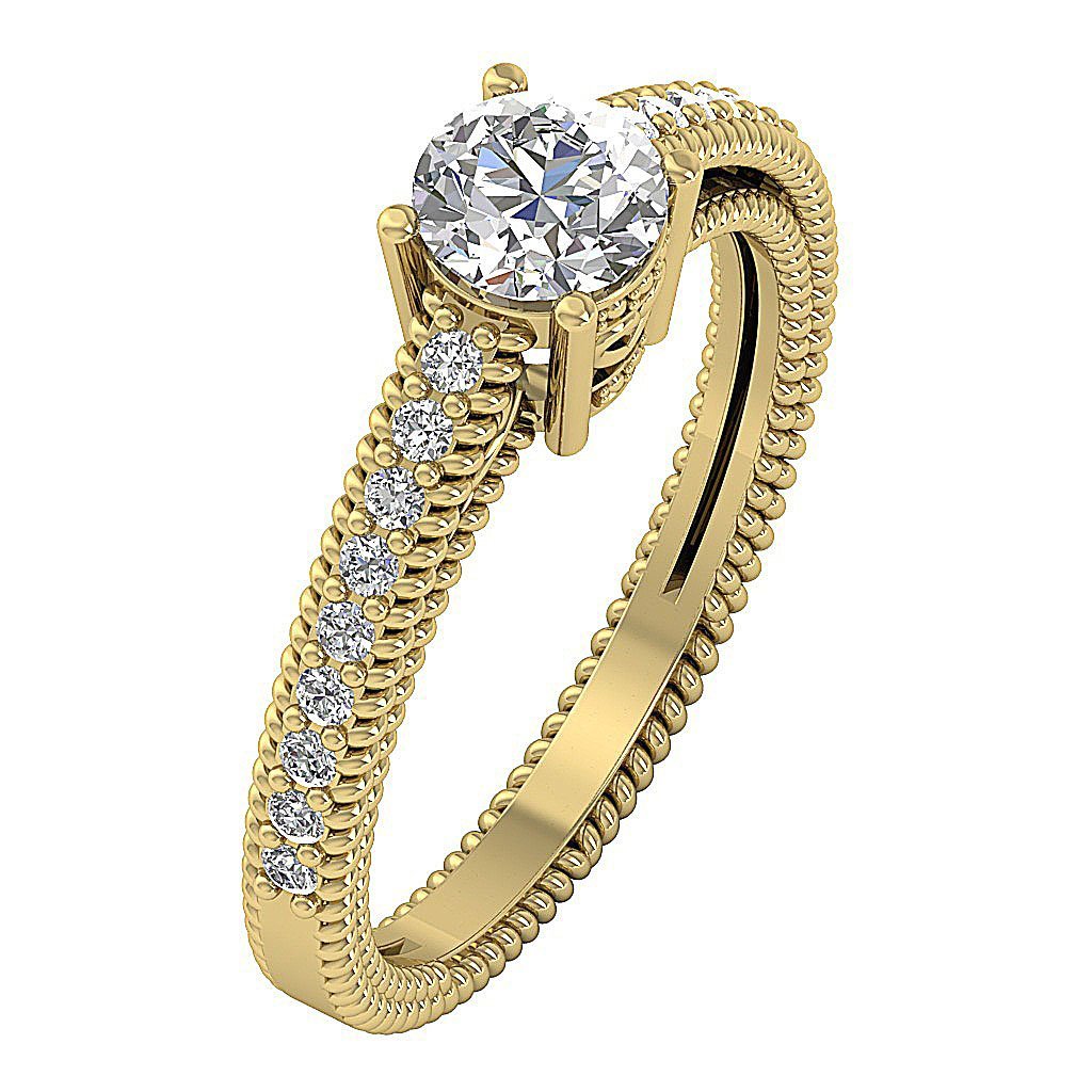 5.50 MM Accent Solitaire Wedding Ring Genuine Diamond I1 G 1.00 Ct 14k Solid Gold Prong Set