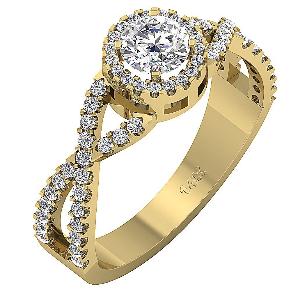 14K White Gold Solitaire Accent Round Diamond Anniversary Ring SI1 G 1.10 Ct Prong Set