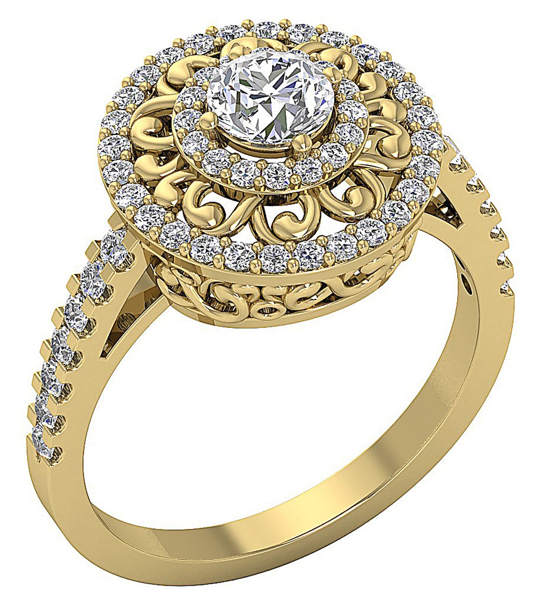 14k Rose Gold Vintage Solitaire Wedding Ring Genuine Diamond SI1 G 1.25 Carat Prong Set