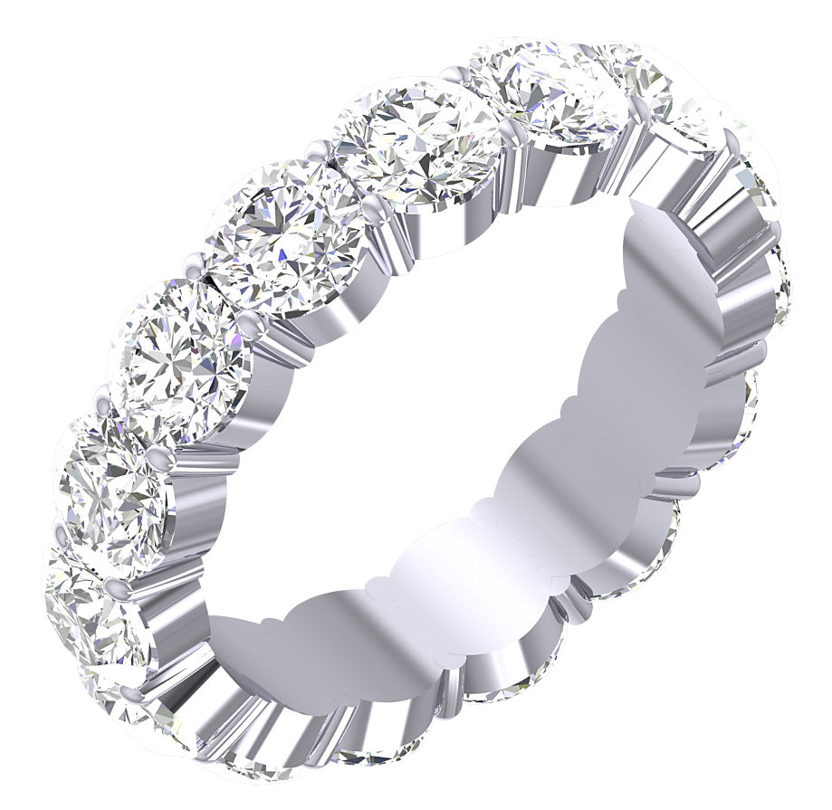 Round Cut Diamond Eternity Band Prong Set I1 G 4.00 Carat 14K Solid White Gold