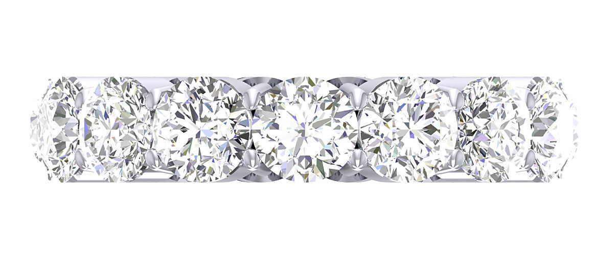 Round Cut Diamond Eternity Band Prong Set I1 G 4.00 Carat 14K Solid White Gold