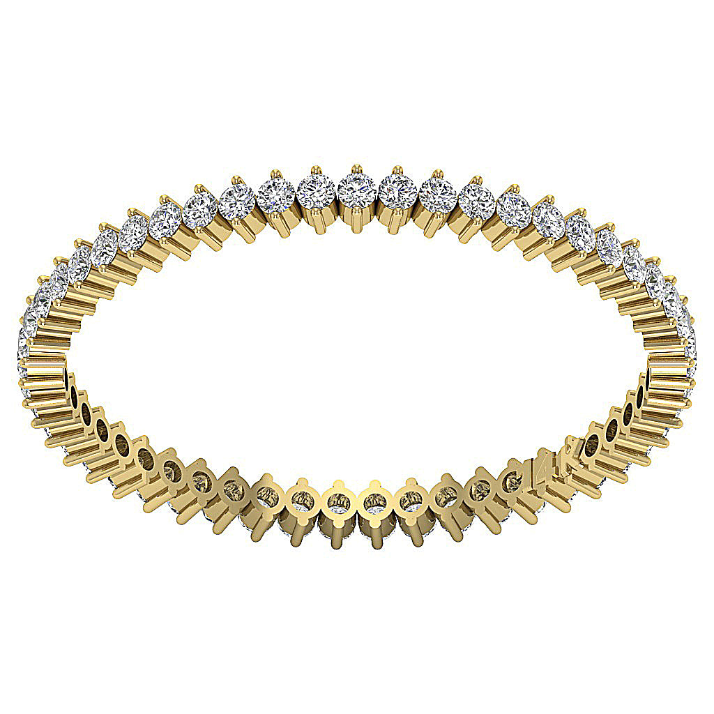 The Leonel Prong Set Full Eternity Anniversary Ring Round Diamond 14K Yellow Gold