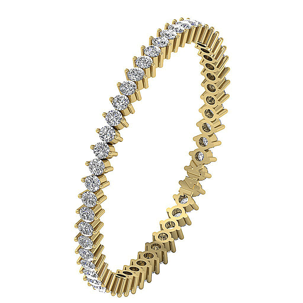 The Leonel Prong Set Full Eternity Diamond Yellow Gold Ring