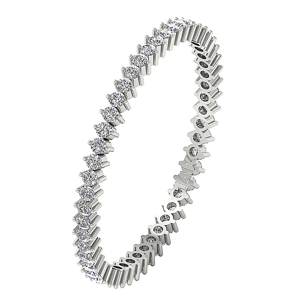 The Leonel Prong Set Full Eternity Anniversary Ring Round Diamond 14K Yellow Gold