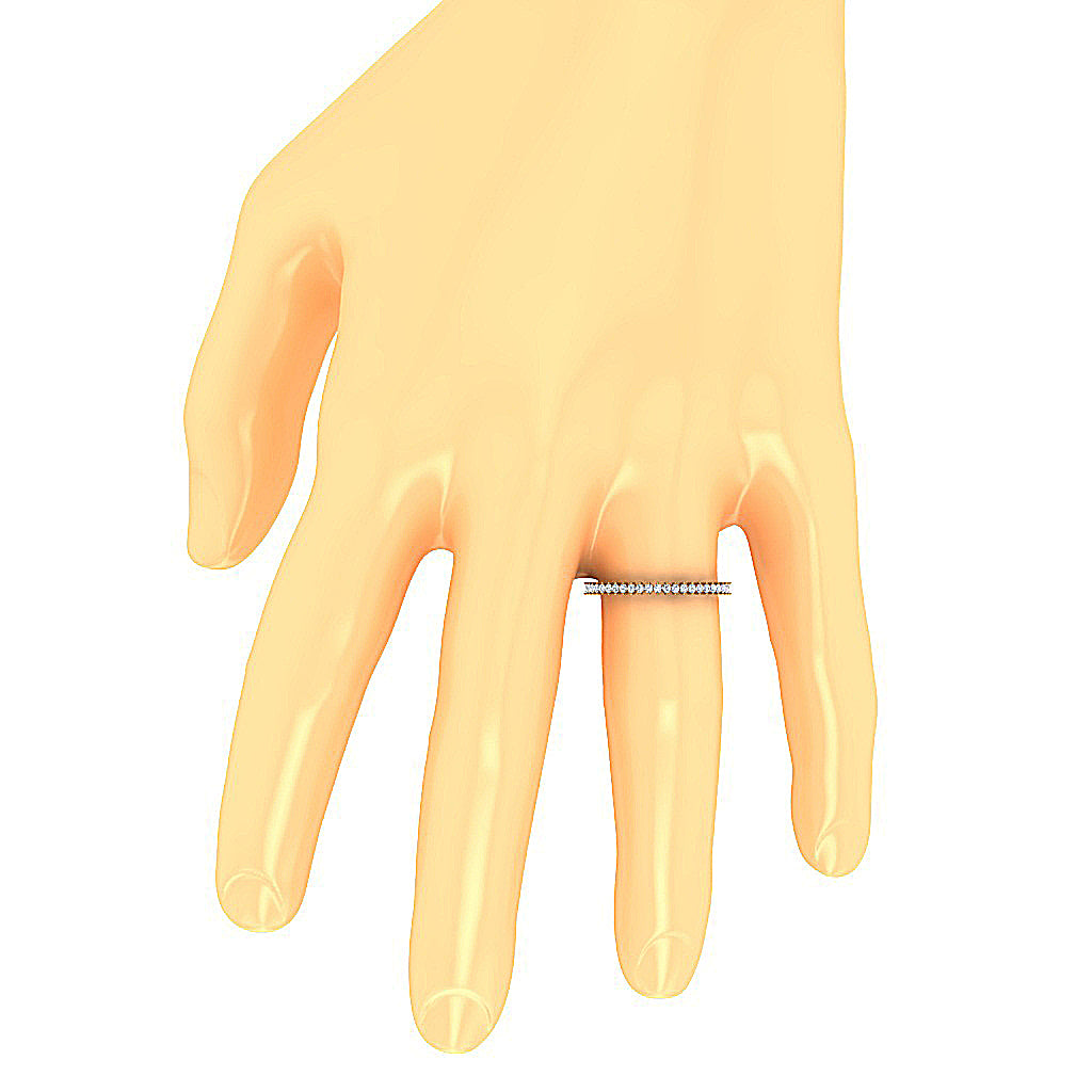 The Leonel Prong Set Full Eternity Diamond Yellow Gold Ring