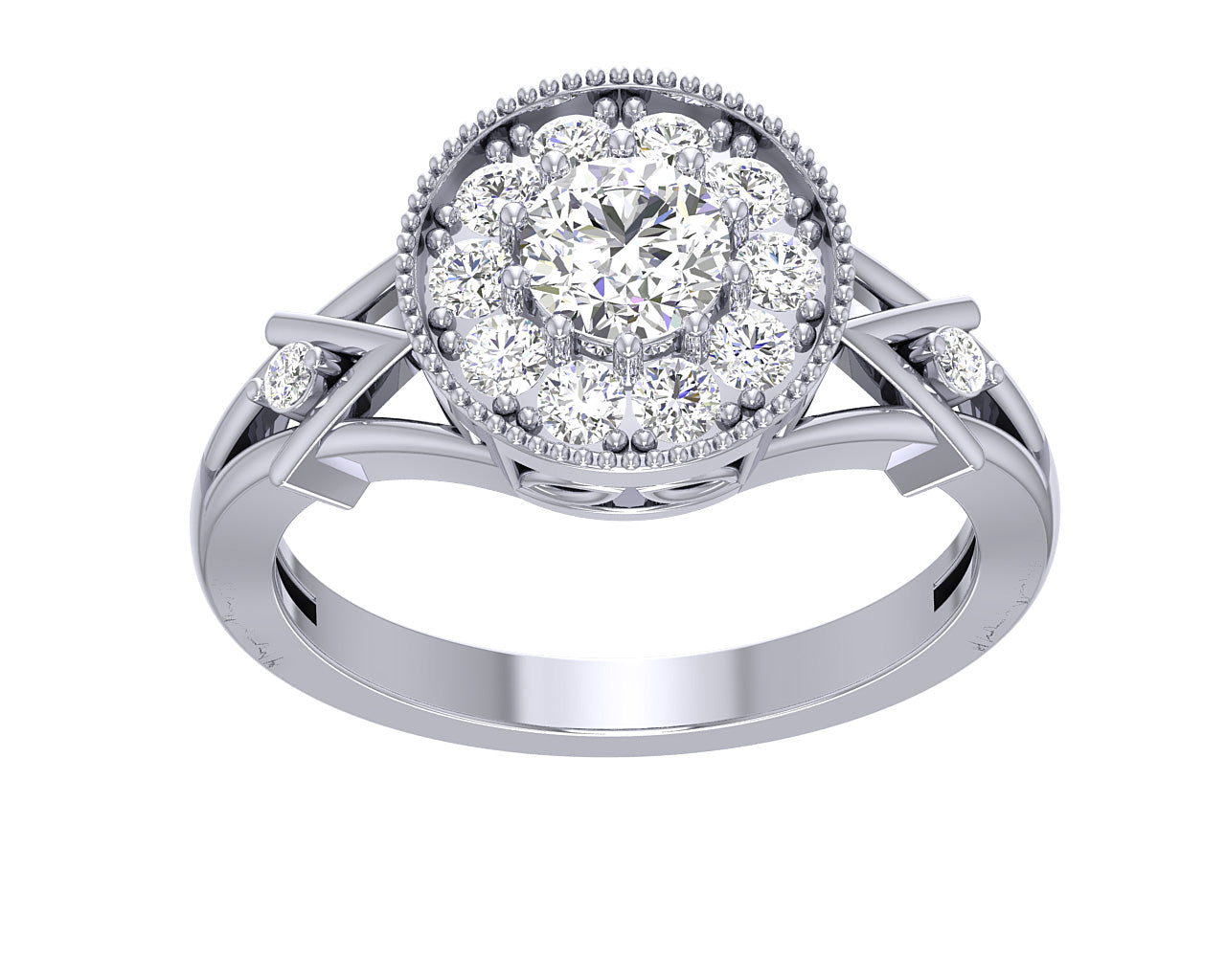 Diamond For Good Halo Engagement Solitaire Ring SI1 G 1.10 Carat Genuine Diamond 14K Gold