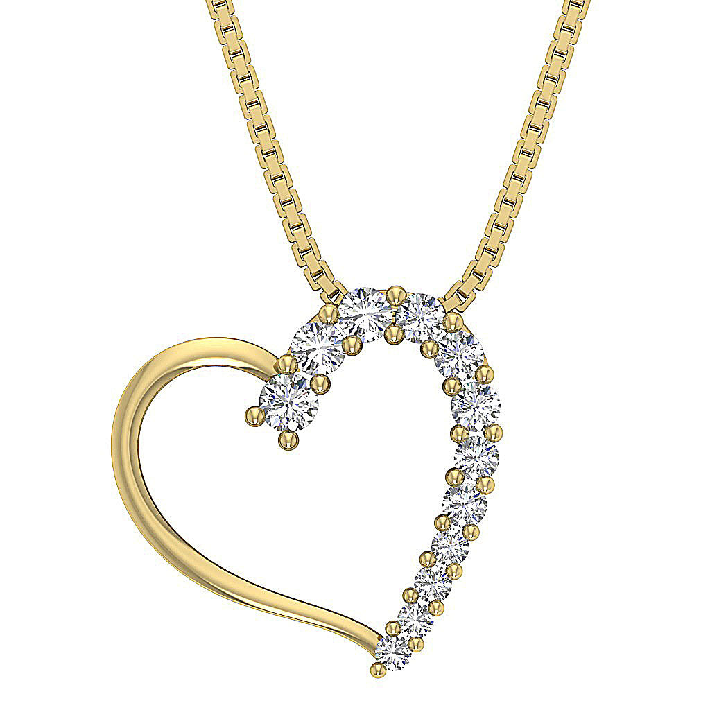 The Samara Gold Diamond Heart Pendant necklace For Women