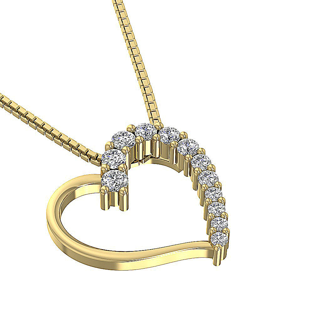 The Samara Gold Diamond Heart Pendant necklace For Women