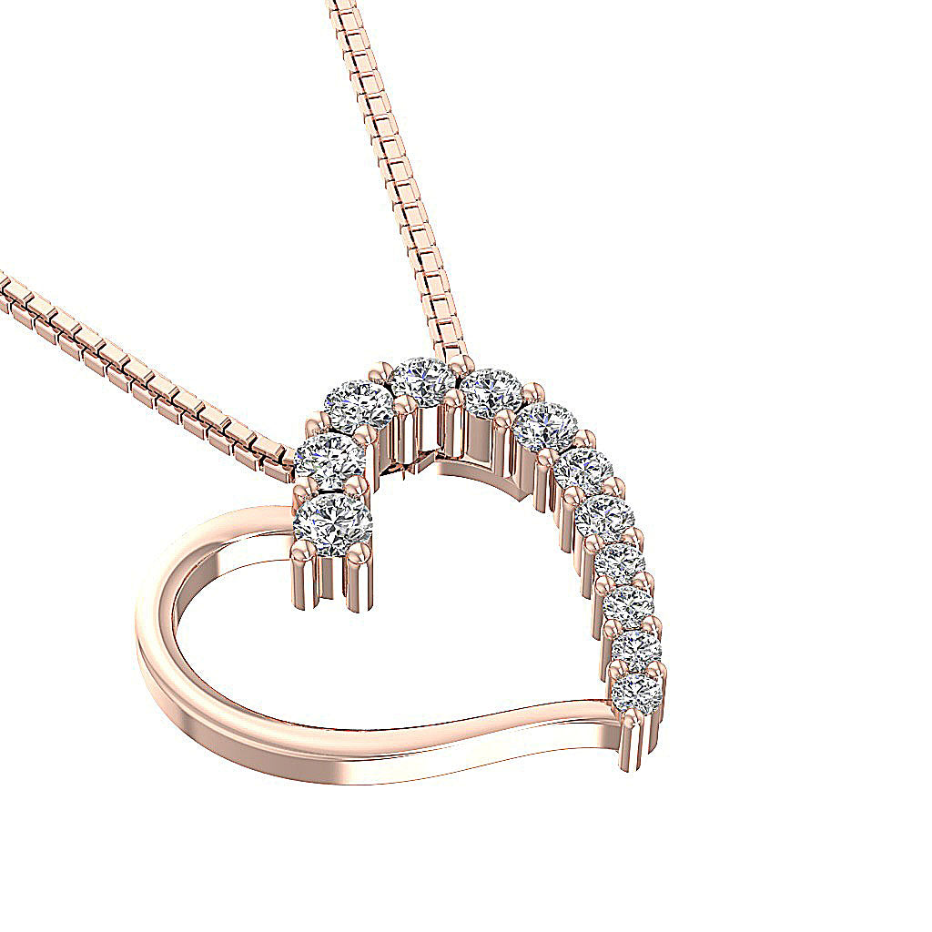 The Samara Gold Diamond Heart Pendant necklace For Women