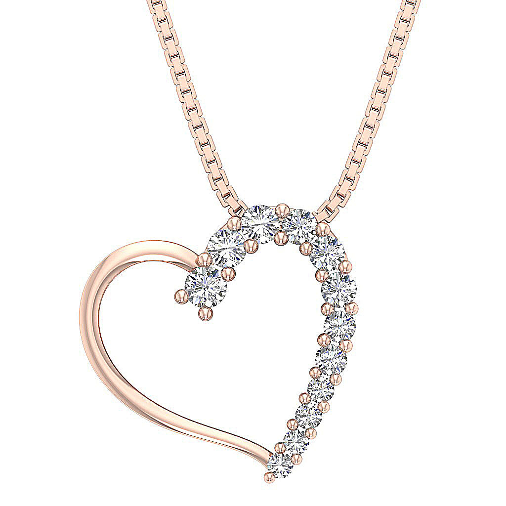 The Samara Gold Diamond Heart Pendant necklace For Women