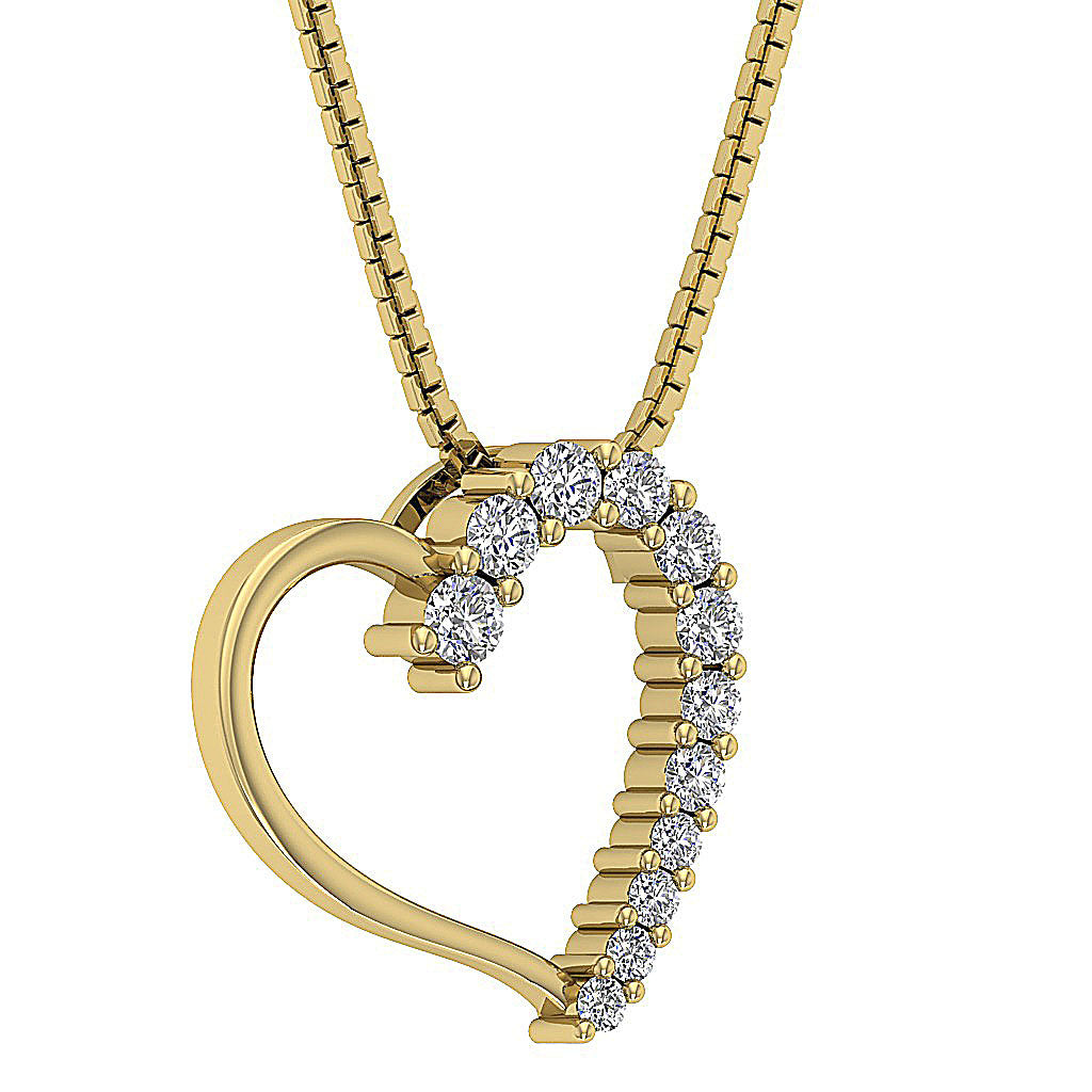 The Samara Gold Diamond Heart Pendant necklace For Women