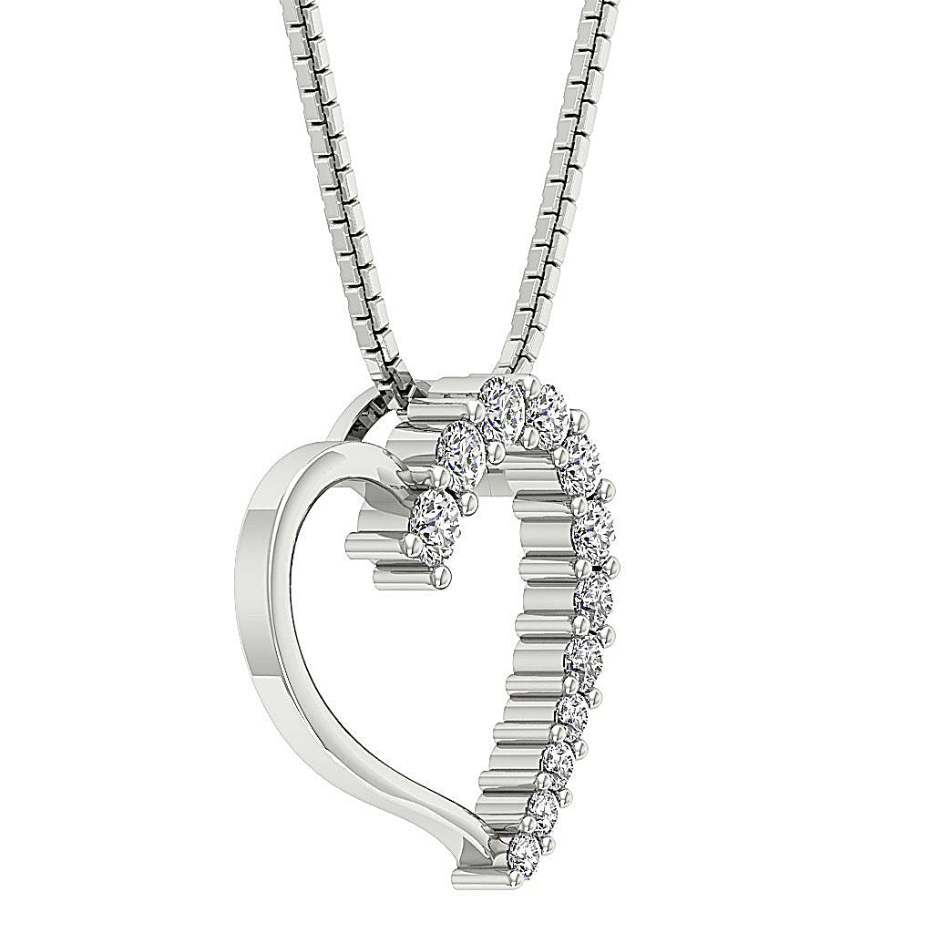 The Samara Gold Diamond Heart Pendant necklace For Women