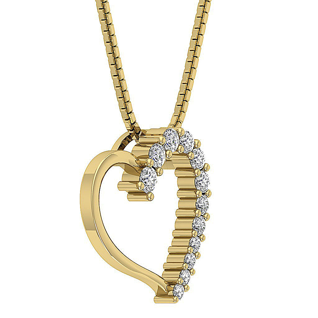 The Samara Gold Diamond Heart Pendant necklace For Women