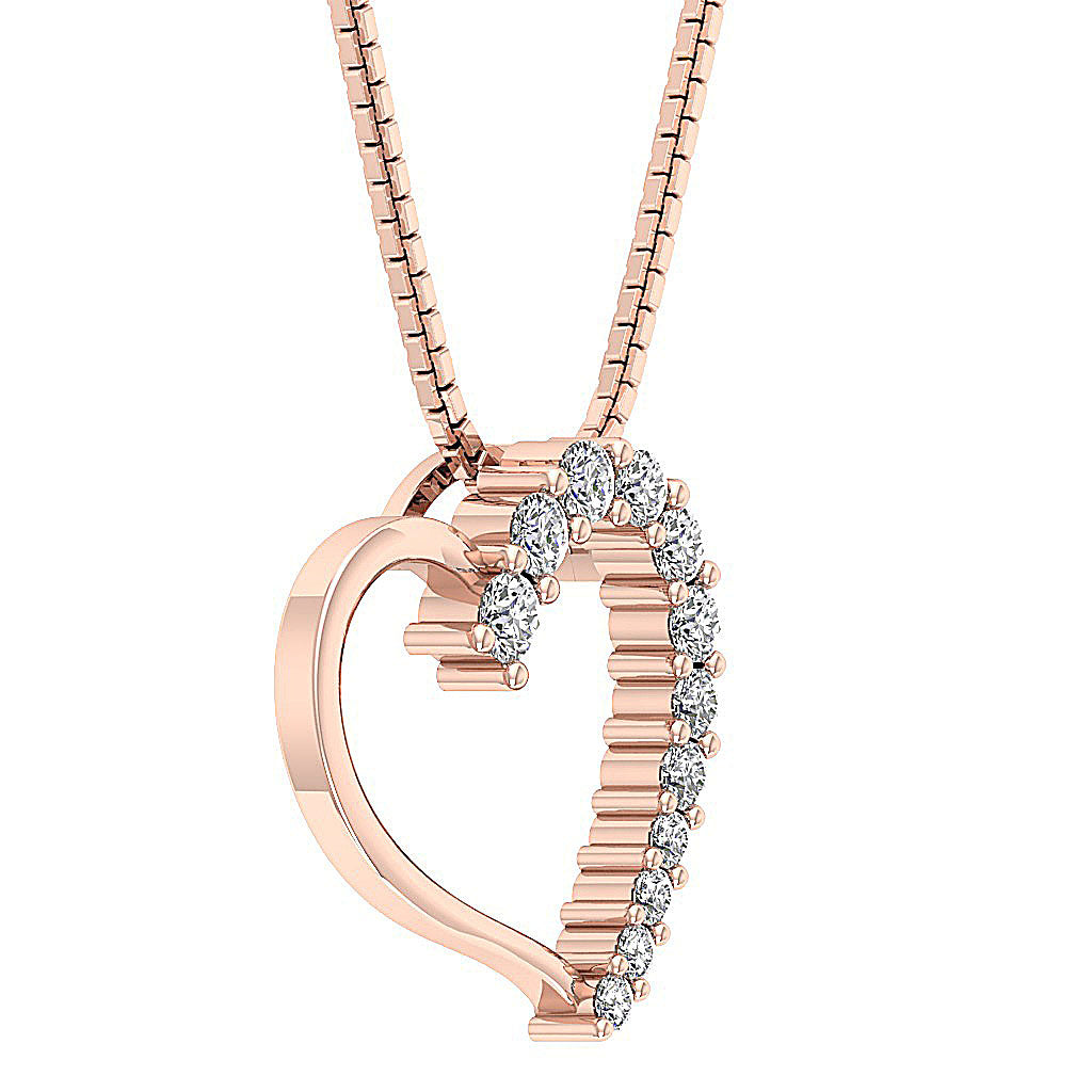 The Samara Gold Diamond Heart Pendant necklace For Women
