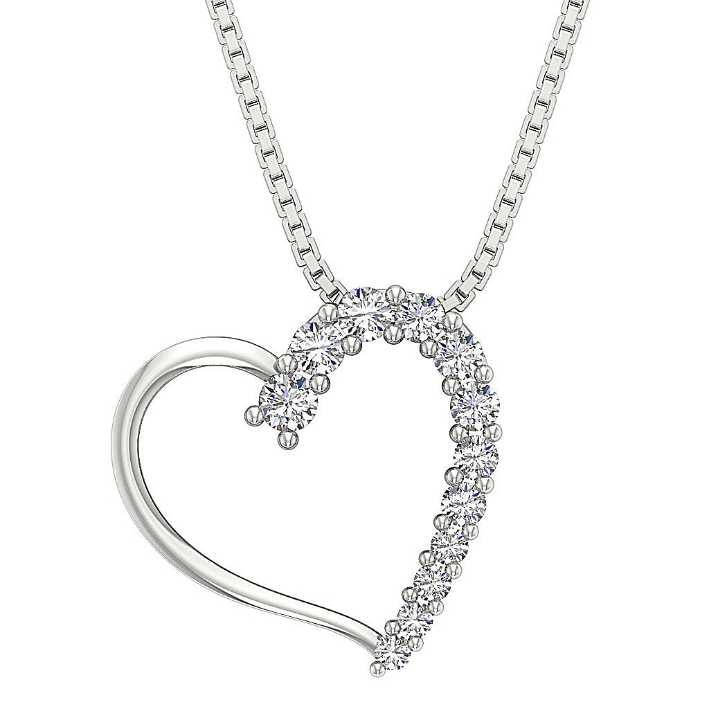 The Samara Gold Diamond Heart Pendant necklace For Women
