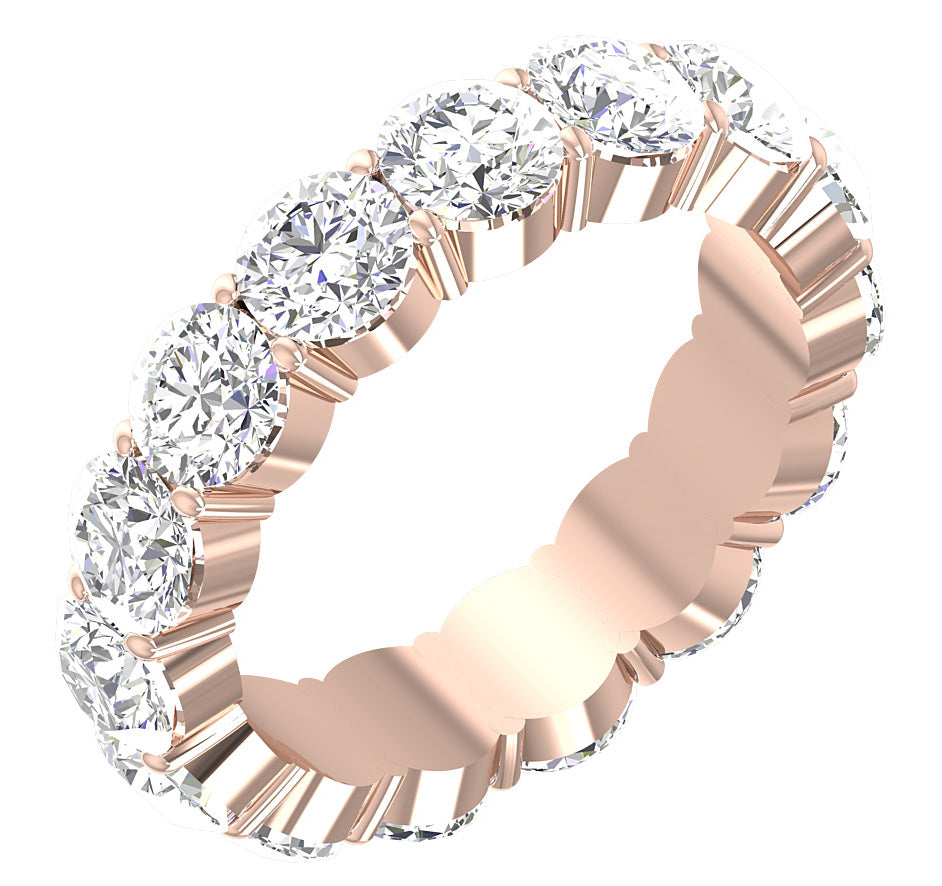 Round Cut Diamond Eternity Band Prong Set I1 G 4.00 Carat 14K Solid White Gold