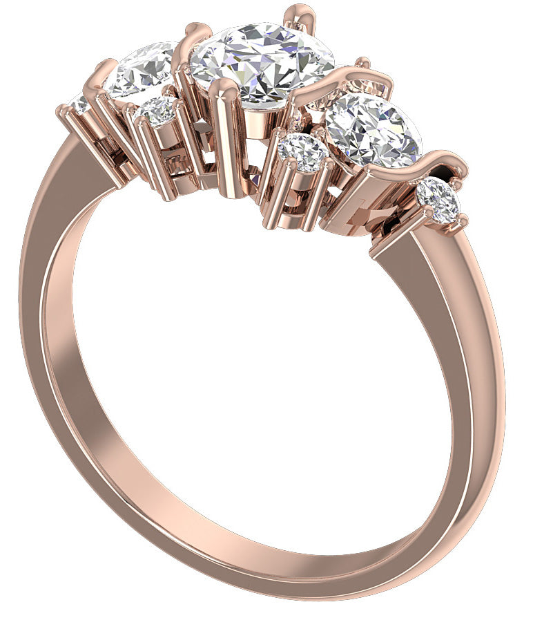 Genuine Diamond Designer Vintage Wedding Ring SI1 G 1.50 Ct 14k White Gold Prong Set