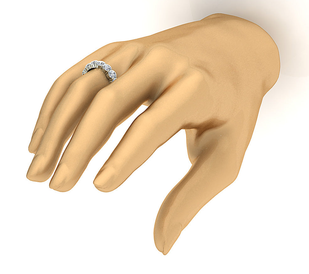 Eternity Wedding Bands For Her SI1 G 4.00 Carat Genuine Diamond 14K Yellow Gold