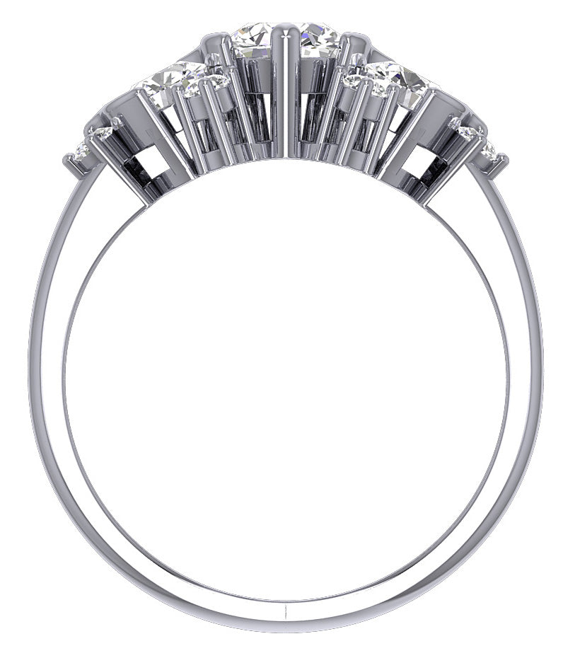 Genuine Diamond Designer Vintage Wedding Ring SI1 G 1.50 Ct 14k White Gold Prong Set