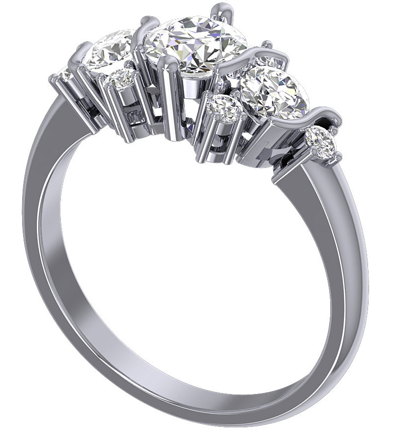 Genuine Diamond Designer Vintage Wedding Ring SI1 G 1.50 Ct 14k White Gold Prong Set