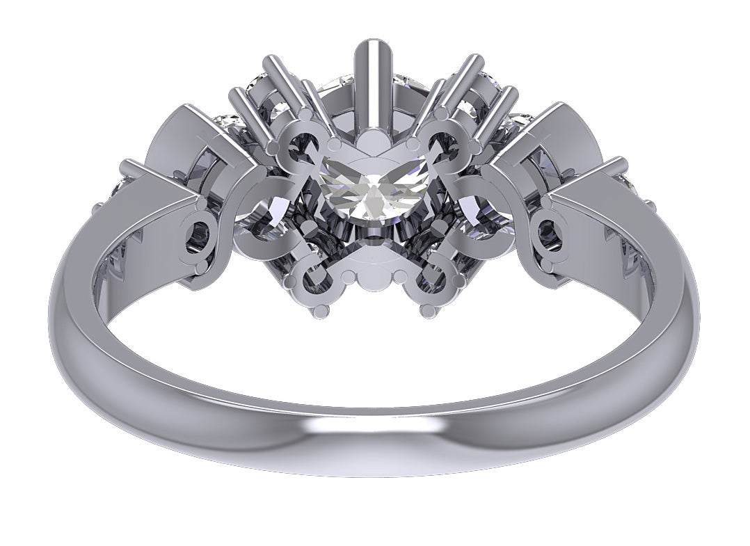 Genuine Diamond Designer Vintage Wedding Ring SI1 G 1.50 Ct 14k White Gold Prong Set