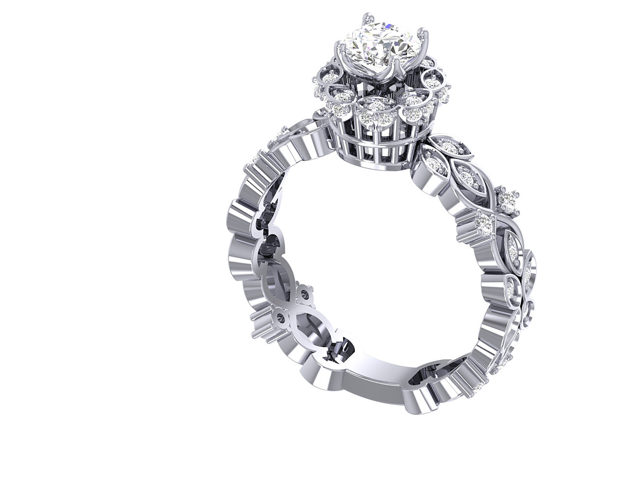 Designer Solitaire Halo Engagement Wedding Ring I1 G 0.90 Carat Genuine Diamond 14K Rose Gold