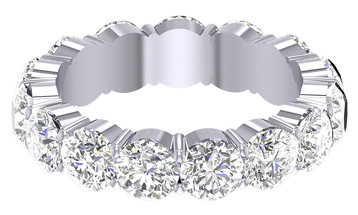 Round Cut Diamond Eternity Band Prong Set I1 G 4.00 Carat 14K Solid White Gold