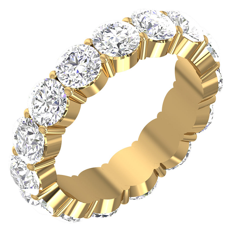 Round Cut Diamond Eternity Band Prong Set I1 G 4.00 Carat 14K Solid White Gold