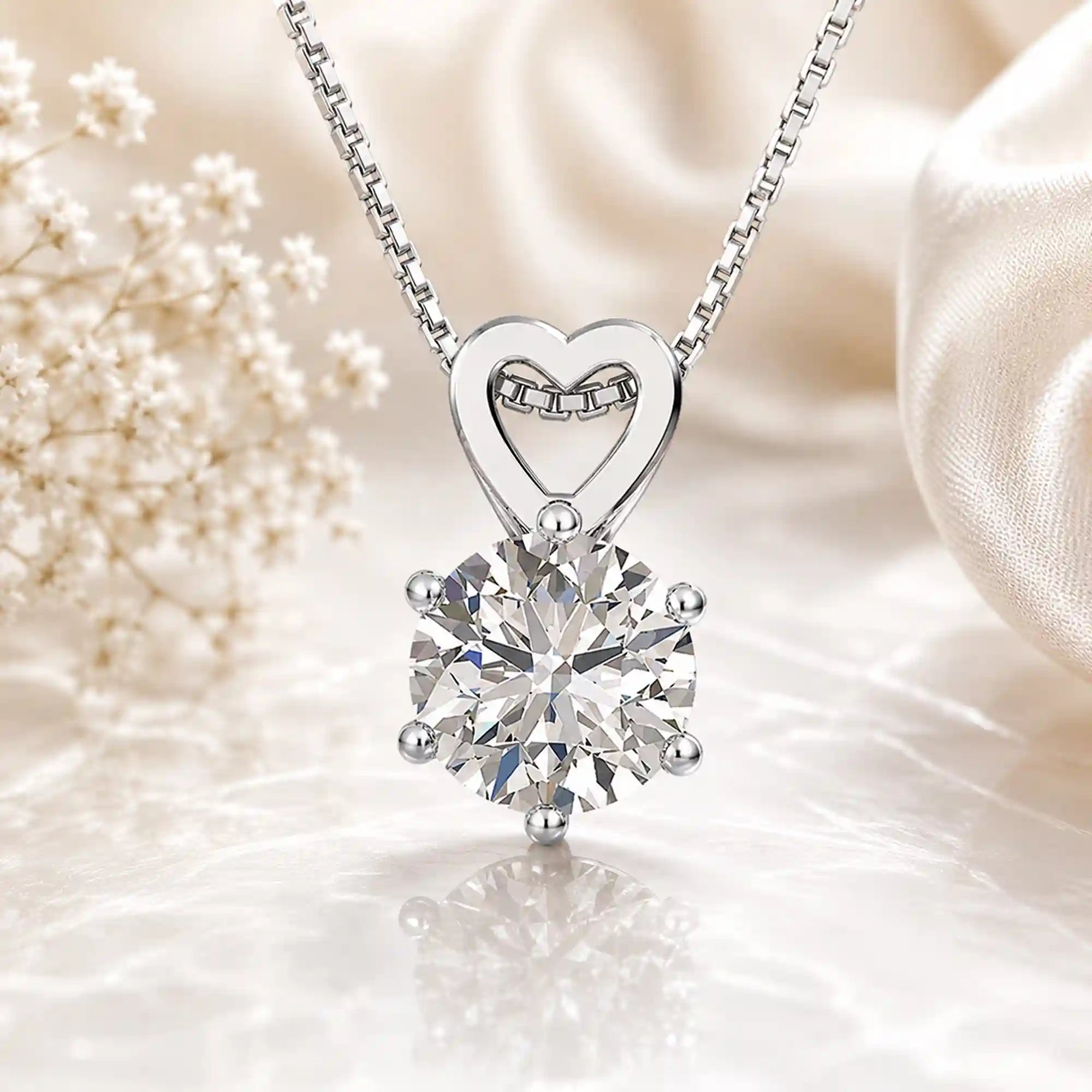 Diamond Solitaire Pendant Necklace