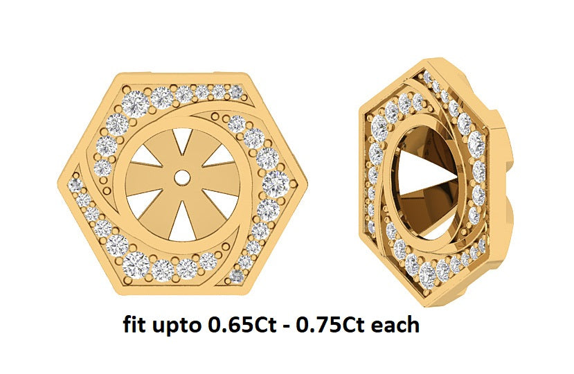 I1/SI1/VS1/VVS1 0.60Carat Natural Diamond Jacket Earring 14K Yellow Go