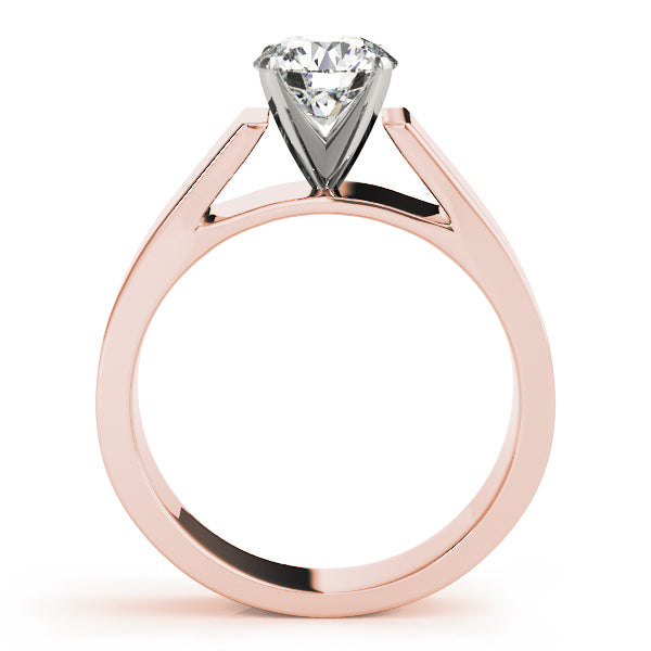 Side profile showing the elegant cathedral setting and secure prongs of the lab diamond ring.