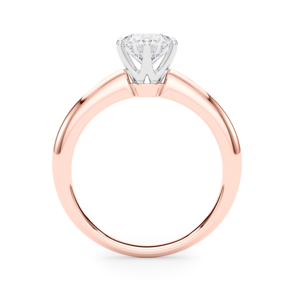14K Rose Gold 6-prong lab grown diamond ring VS F clarity