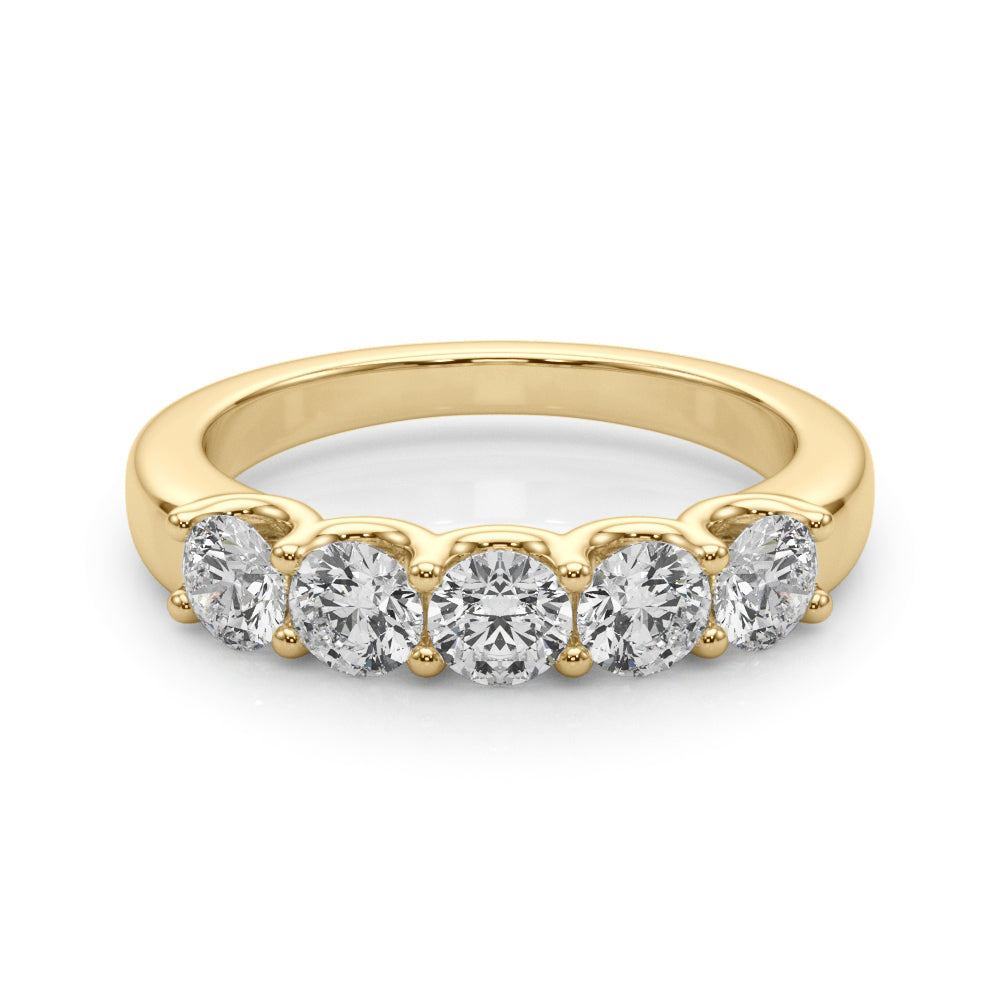14K Yellow Gold 5-Stone U-Prong Lab Grown Diamond Anniversary Band VS Clarity