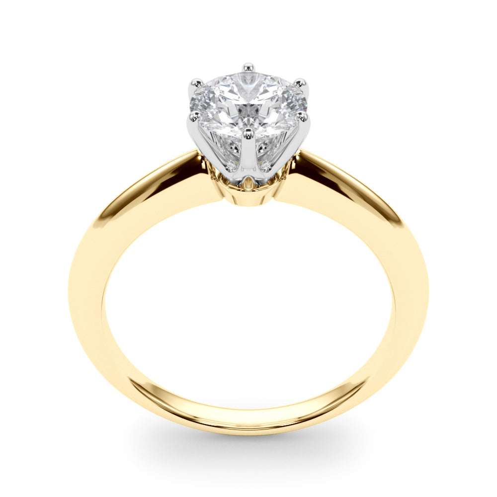 14K Yellow Gold 6-prong lab grown diamond engagement ring