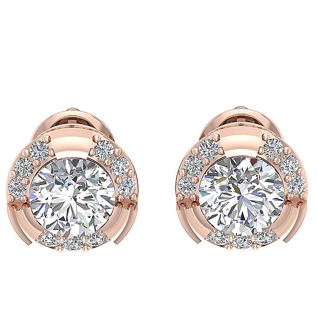 14kRoseGoldRoundDiamondEarring