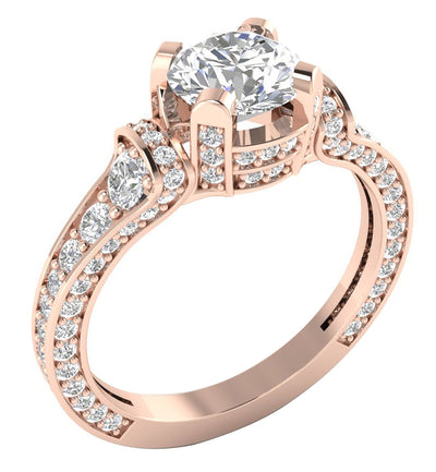 14kRoseGoldGenuineDiamondEngagementRing