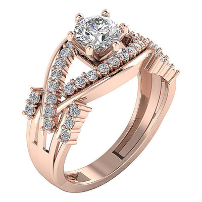 14kRoseGoldGenuineDiamondVintageAnniversaryRing