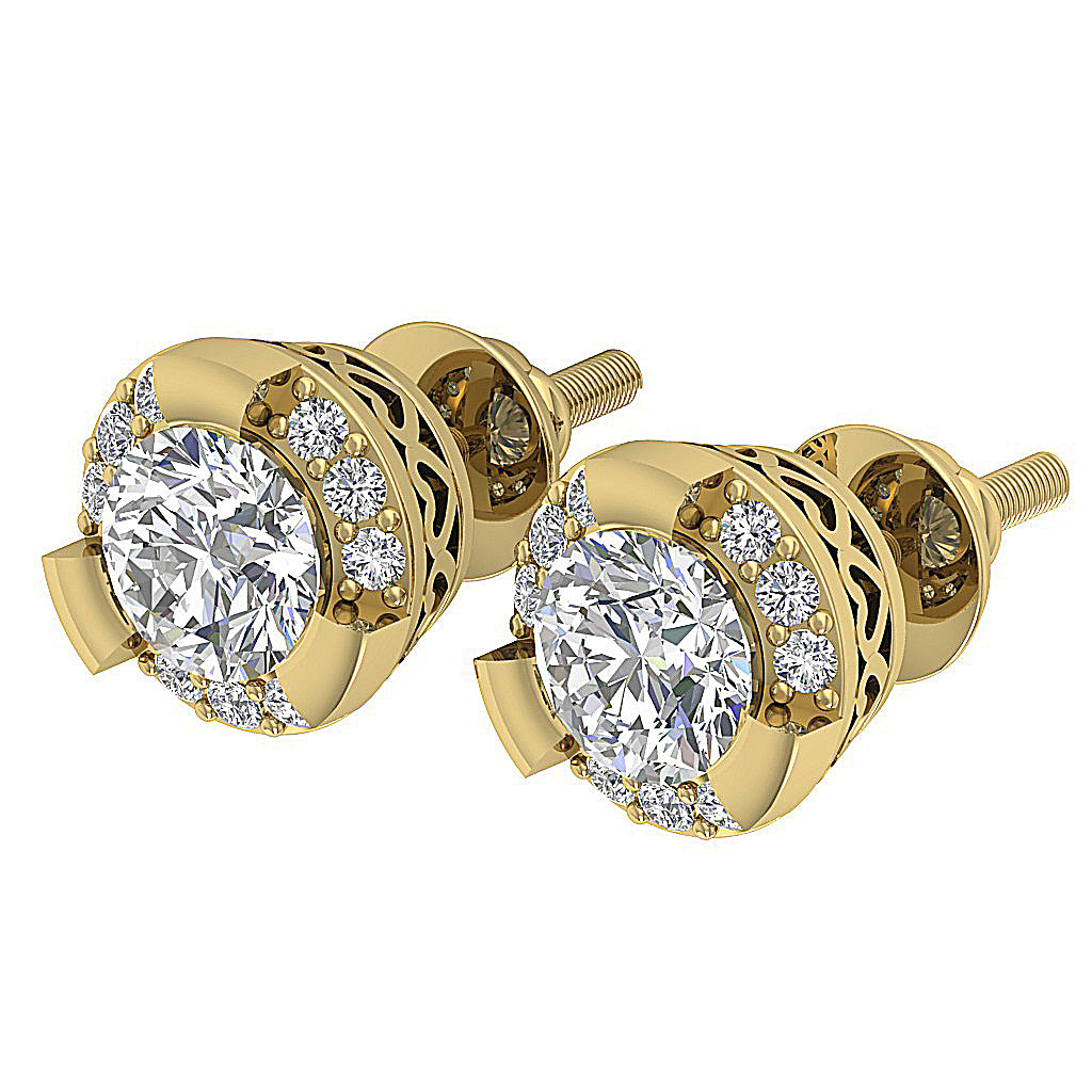 14kSolidGoldDiamondEarringProngSet