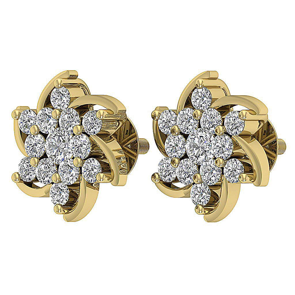 14kSolidGoldDiamondEarringProngSet